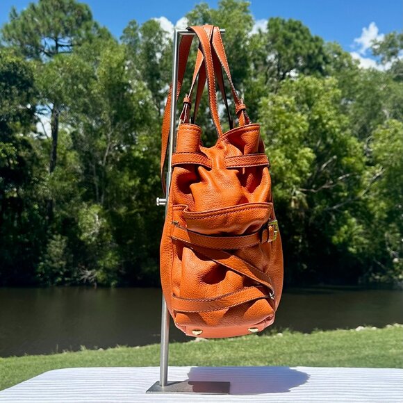 NWT Michael Kors Large North South Gansevoort Tangerine Leather Tote Crossbody - Picture 5 of 13